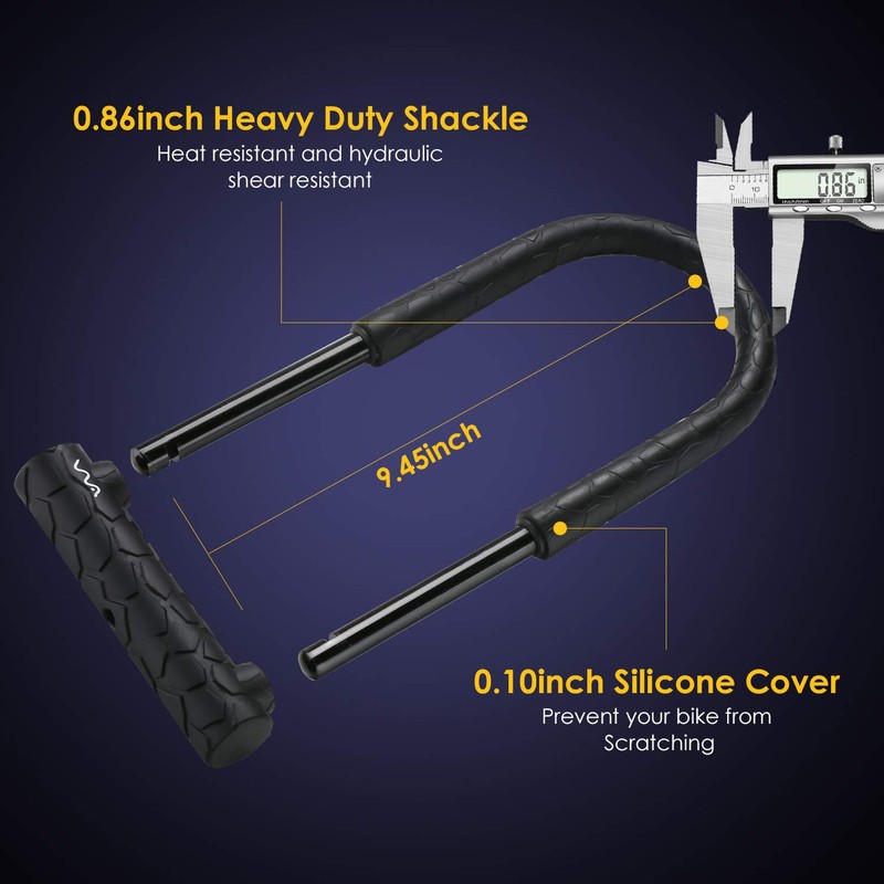 Bike U Lock,Heavy Duty Combination Bicycle u Lock Shackle 4ft