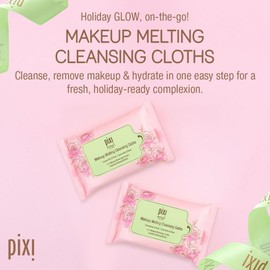 Pixi Beauty Makeup Melting Cleansing Cloths |Cleansing, Make-Up Removing, and Hydrating Disposable Face Towelettes| Pack of 10 Face Wipes
