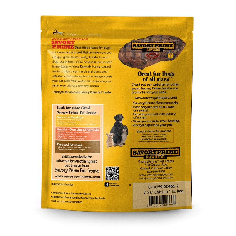 Savory Prime Rawhide Chips, 1 Pound