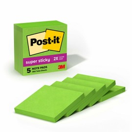 Post-it 654-5SSLE Super Sticky Notes 76x76mm 5 Pack, Limeade