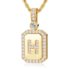 Meeshi Gold Initial Necklaces for Women, Gift Birthday Wife for Girlfriend Birthday Women Gift Necklace Wife Gift for Anniversary Women Gift Necklace Valentines Christmas Gift Mother's Day (Gold-H)