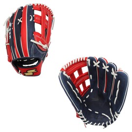 SSK ZSLOW Slowpitch Softball Glove – 12.5” - 13” - 13.5” - 14” – Right & Hand Left Hand Throw (Navy/Red/White, 13.5" - Right Hand Throw)