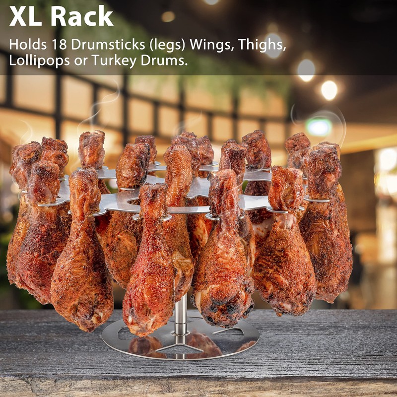 Flame Fingers XL Chicken Grill Rack - Holds 18 Legs,