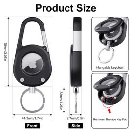 for AirTag Holder with Car Keychain, Heavy Duty Carabiner Keychain with AirTag Holder for Keys, Luggage, Backpacks, Pets & Travel