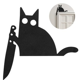 Cats Shape Door Frame Decorations,Door Frame Corner Decor,Black Cat Door Corner Sign,Adorable Cat Door Topper,Cute and Funny Corner Sign for Door Corner Window Corner,Door Frame Decoration