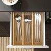 Hilislog Small Silverware Drawer Organizer Kitchen Utensils Bamboo Cutlery Tray