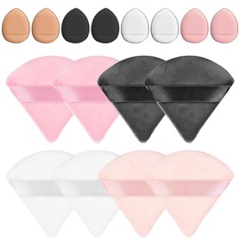 16 dreieckige Puffs, 8 kosmetische Puffs und 8 Mini-Fingerpuffs für Foundation Make-up, Concealer und weichen Puderschwamm (mehrfarbig)