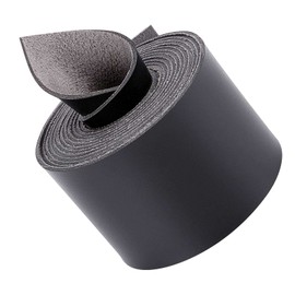 GORGECRAFT Leather Strap Strip 2 inch Wide 2M Long Leather Grain Black Belt Wrap Single Sided Flat Cord for Necklace Belt Projects Clothing Making Handles Pet Collars Traction Ropes Belt