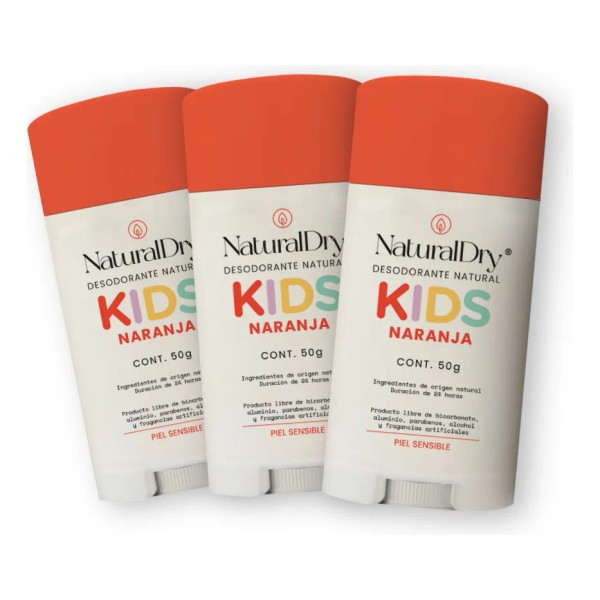 Kit of 3 Natural Stick Deodorants for Kids without Baking