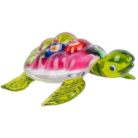 CRISTALICA Glass Tortoise Figurine Colourful / Transparent Width Approx. 6.4 cm Handmade