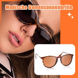 Sunglasses Women's Polarised Sunglasses Round UV400 Protection Retro Sunglasses for Women Sunglasses Men Protection Vintage Sunglasses for Women Driving Travel Leopard Print, Leopard pattern