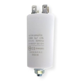 DL-pro Capacitor Motor Capacitor 8µF 450 V Diameter 35 x 65 mm Universal with 6.3 mm AMP Plugs and Mounting Screw M8 CBB60 Starting Capacitor Motor Start Capacitor for Electric Home Appliances