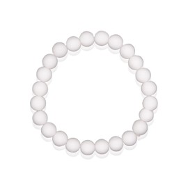 H&H Spirit Jewerly White Agate Matt Natural Gemstone Bracelets Natural Stones Ball Bracelet 8 mm Beads for Men and Women, Gemstone, Semi-precious stones