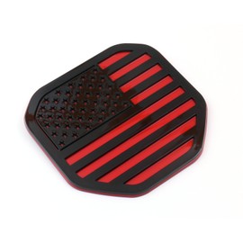 Xpipnns American Flag Rear Tailgate Emblem Badge Compatible with 2019-2025 Dodge Ram 1500 2500 3500 (Black Red)