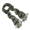 Elegant Leopard Animal Print Scarf with Fringe, Gray/Brown