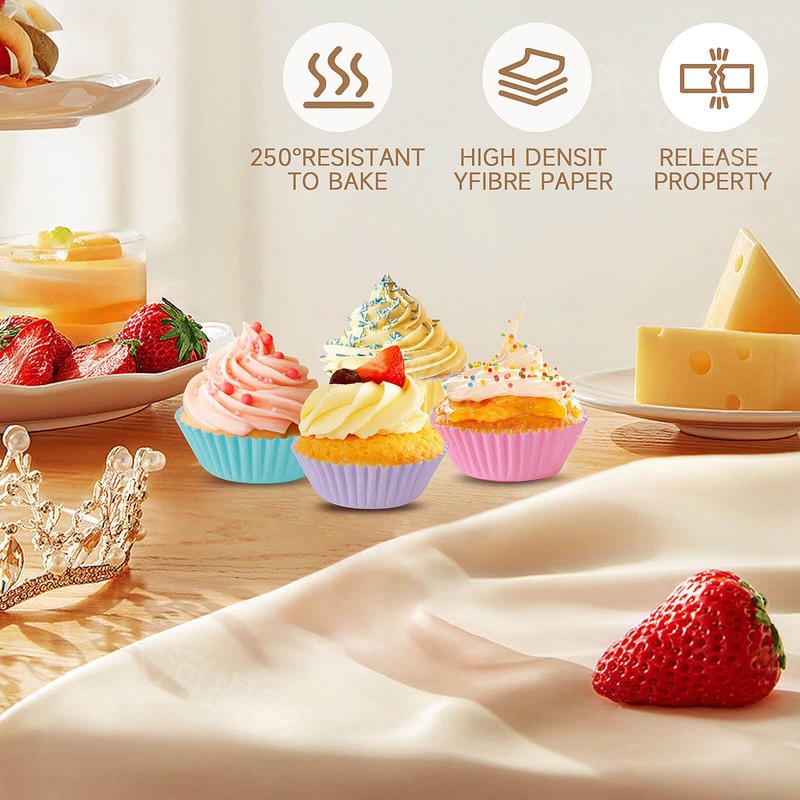 xlloest 400 x Mini Rainbow Cupcake Cases Muffin Cases Paper