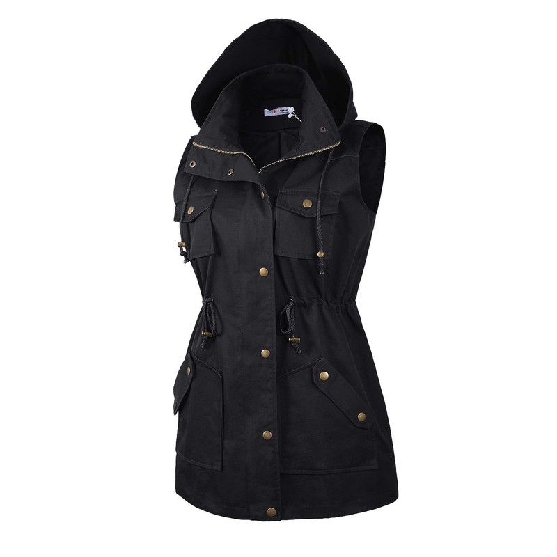 BBX Lephsnt Women's Anorak Utility Jacket Vest Multi-Pockets Outdoors Vest