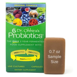 Dr. Ohhira's Probiotics Original Formula 30 Caps with Bonus Probiotic-Enhanced Beauty Bar Soap Travel Size 20g - No Refrigeration Supplement for Women Men Kids, 12 Live Strains, Gluten Free