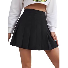 Black Mini Skirt Pleated Tennis Skirts Skorts with Shorts for Girls Kids School Uniform Girls' Novelty Skirts 6