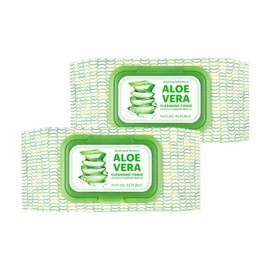 Nature Republic 네이처리퍼블릭 1+1 수딩 앤 모이스처 알로에베라 클렌징 티슈 Nature Republic 1+1 Soothing & Moisture Aloe Vera Cleansing Tissue