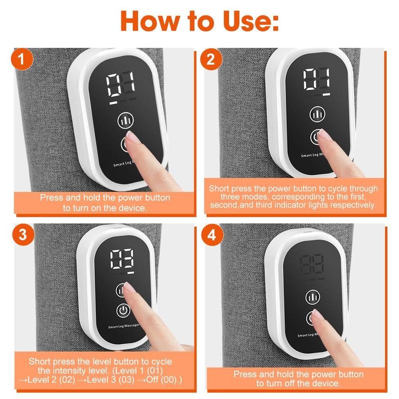 3-Mode Leg Massager, Air Compression Leg Massage Tool with 3