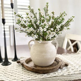 Melorca&Guilla Artificial Flowers for Decoration, 6Pcs 26inch White Wintersweet Fake Flowers,Faux Flowers for Vase,Faux Floral Stems for Wedding Party Kitchen Home Decorations (6, White Wintersweet)