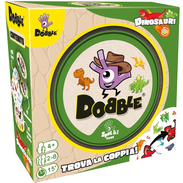 Asmodee Dobble Dinosaur, Eco-Sleeve, Fun Board Game for the Whole
