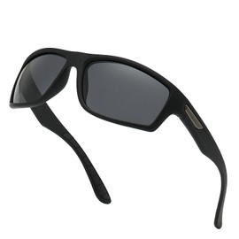 willochra Full lens Polarized Reading Sunglasses for Men Driving Wrap Around Sports Square Presbyopia Reader (black, 1, x)