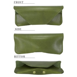 BlissLeather Glasses Case, Luxury Genuine Leather, Made in Japan, green
