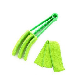 Window Blind Cleaner Groove Pronged Microfibre Brush Washable Duster Blinds Cleaning Tool for Keyboard Window Shutters Shadow Green