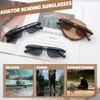 YOBOCO Aviator Reading Sunglasses for Men, Retro Reader Sunglasses Small