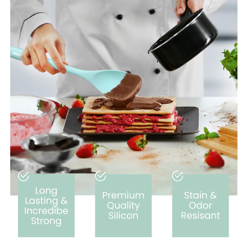 NEXTOP Silicone Spoon Spatula Set of 4 - Heat Resistant