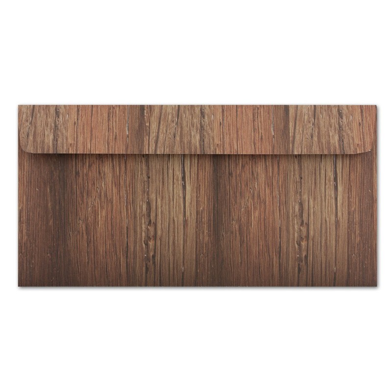 Pack of 25 Designer Envelopes in Natural Wood Look DIN