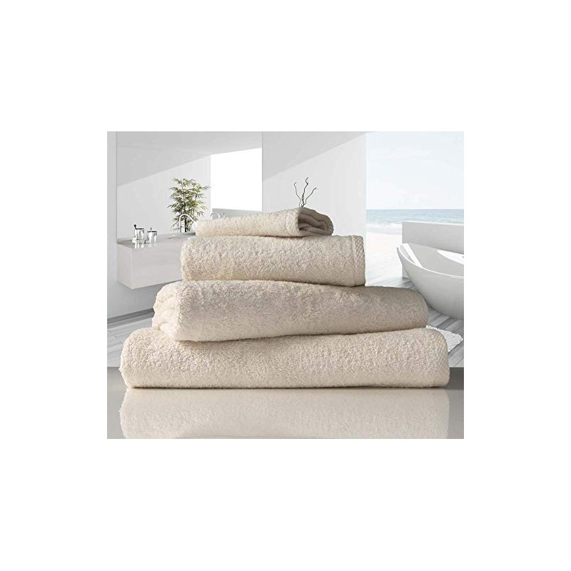 linenHall 500gsm, Combed Organic Cotton Bath Towels in Natural Unbleached