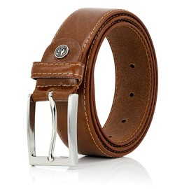 LINDENMANN Men's Full Leather Belt Made of Cowhide Leather, 35 mm Wide, Can Be Shortened, Belt Men's XXL, Cognac, Cognac