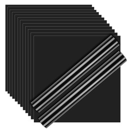 HTVRONT Black Permanent Vinyl, 14 Pack Glossy Black Vinyl for Cricut - 12 ” x 12 ” Black Permanent Adhesive Vinyl Sheets for Craft Projects, Permanent Adhesive Vinyl for Cutting Machine