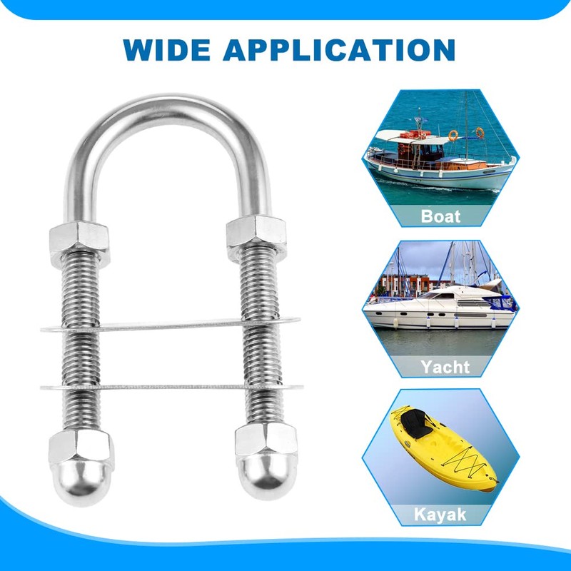 Marine Stern Bow U Bolt,Thread Dia. 1/2’’, Boat 316 Stainless
