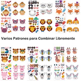 36 Pegatinas de Animales para Niños y Niñas, Calcamonias Infantiles Pegatinas,Calcomanías Decorativas, Juguetes Interactivos y Educativos,para Fiestas Infantiles y Actividades Creativas