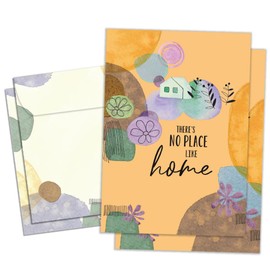 Tree-Free Greetings - New Home Housewarming Greeting Card - Artful Designs - 2 Cards + Matching Envelopes - Made in USA - 100% Recycled Paper - 5"x7" - No Place Like Home (GT60191)