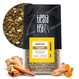Tiesta Tea - Golden Milk - Sweet Turmeric Herbal Tea - Loose Leaf Tea Blend - Non-Caffeinated Herbal Tea - Make Hot or Iced Tea Up to 140-200 Cups - 16 oz Resealable Bulk Bag