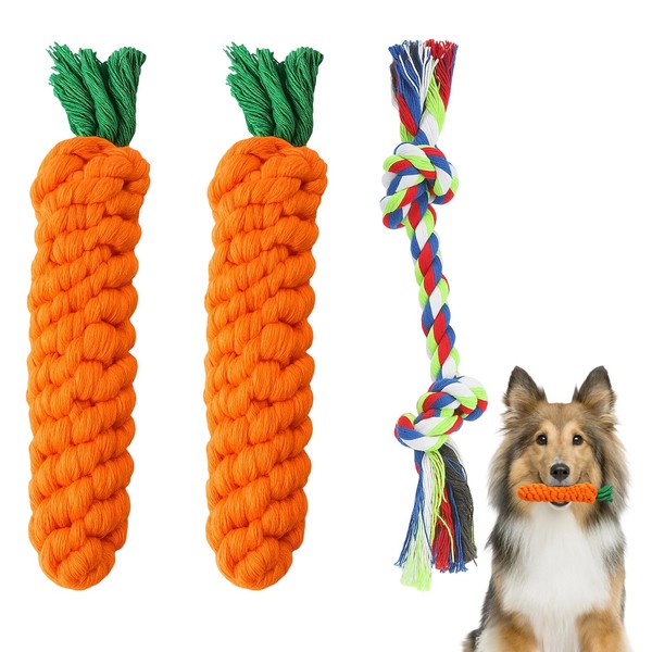 KRYMXAR Pack of 3 Dog Toys, Chew Toy for Puppies