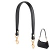 PH PandaHall 20 Inch Black Genuine Leather Purse Strap Bag