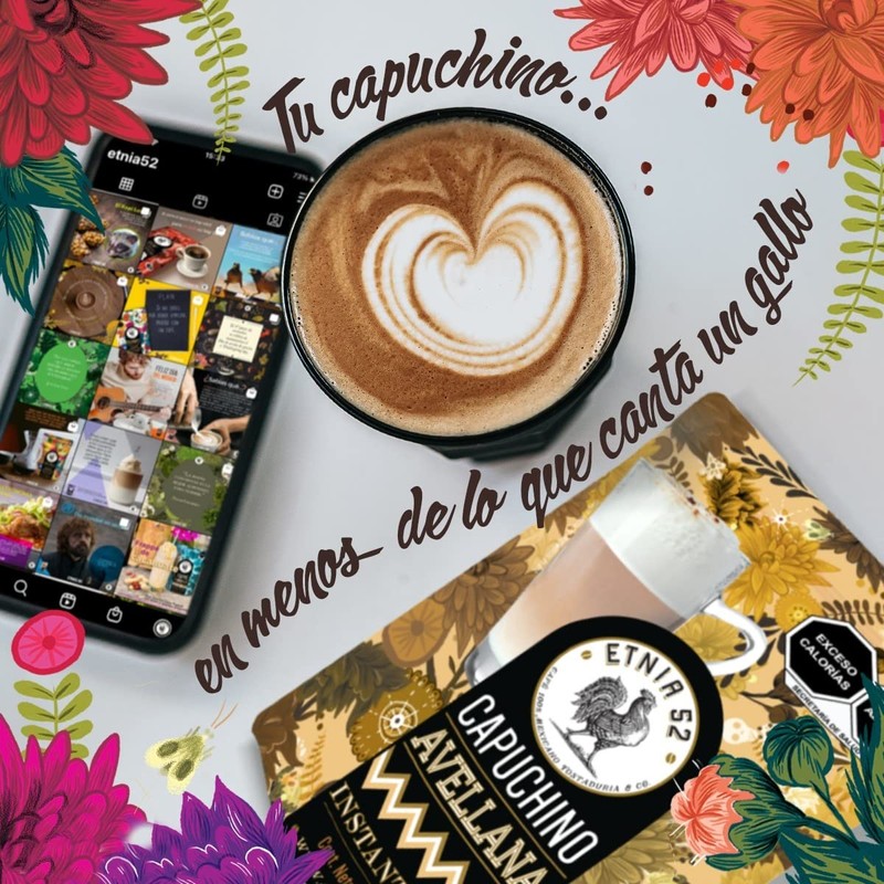 Etnia 52 | Café Capuchino Instantáneo | Sabor Avellana |