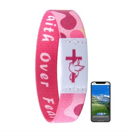 kumamart Bibelvers-Armband, tragbares Bibelvers-Armband mit NFC, for Männer, Frauen, Teenager, tägliche spirituelle Energie-Schriftarmbänder(Scripture Bracelets pink)