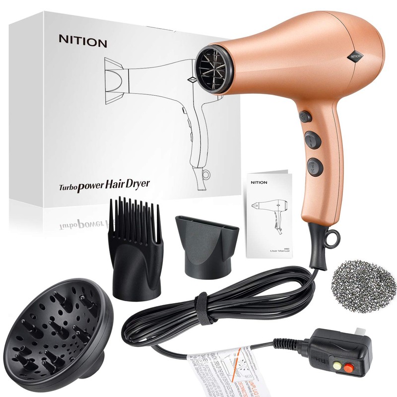 NITION Negative Ions Ceramic Hair Dryer with Diffuser (Large Size