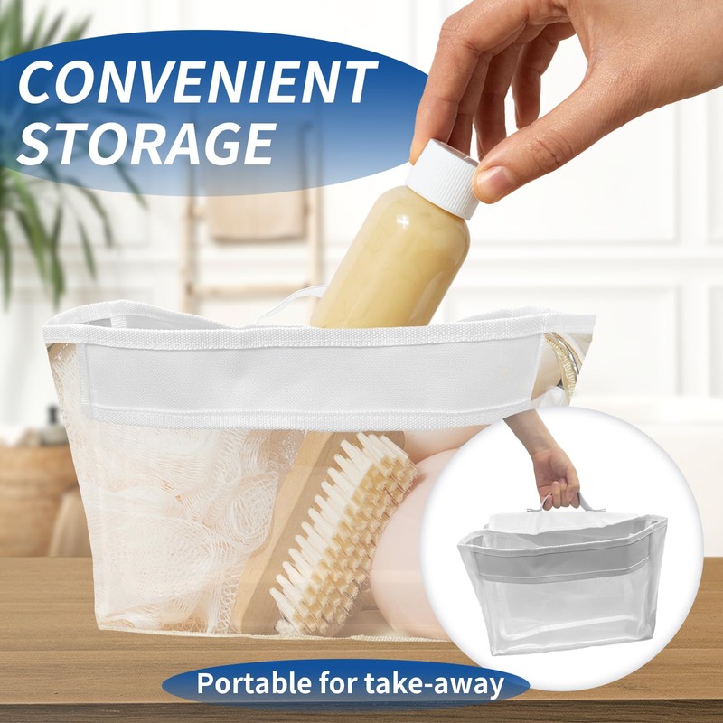 mimzemamz 2 Compartments Bath Toy Storage Organizer Net Bag for