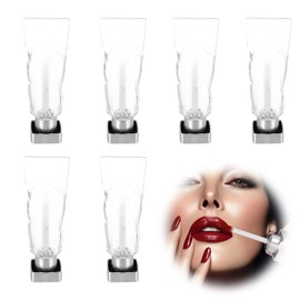 TVETE Lip Gloss Container, Lipgloss Tube, Empty Lipstick Tube, Set of 6, Lip Gloss Refill Container, Transparent Empty Tube, Transparent Refill Container, Plastic Lip Gloss Making Accessories, DIY