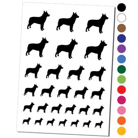 Australian Cattle Dog Solid Temporary Tattoo Water Resistant Fake Body Art Set Collection - Black (One Sheet)