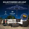 "Solar-powered 9.7 ft Navy Blue Patio Umbrella with 3 Tier