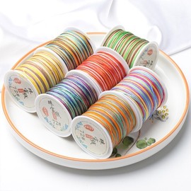 Gradient Knot Bracelet Yarn 0.8mm 1 Roll 45M Bracelet Making Yarn Knot Yarn Knot String Knot Line Gradient Knot Yarn - 34 3ea